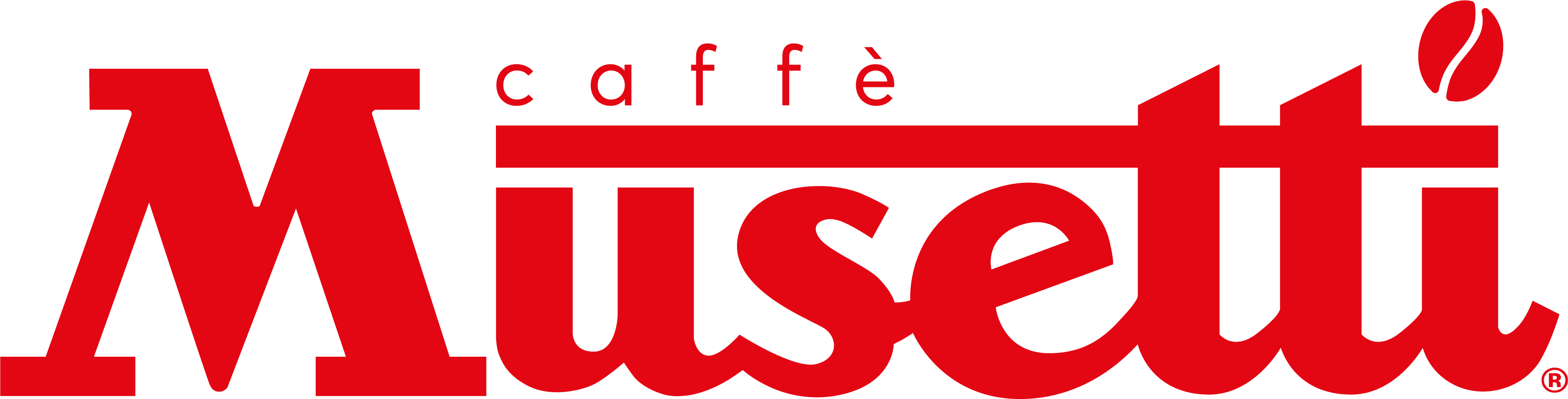 Logo completo Caffè Musetti: scritta rossa “caffè Musetti” su riquadro bianco o trasparente.