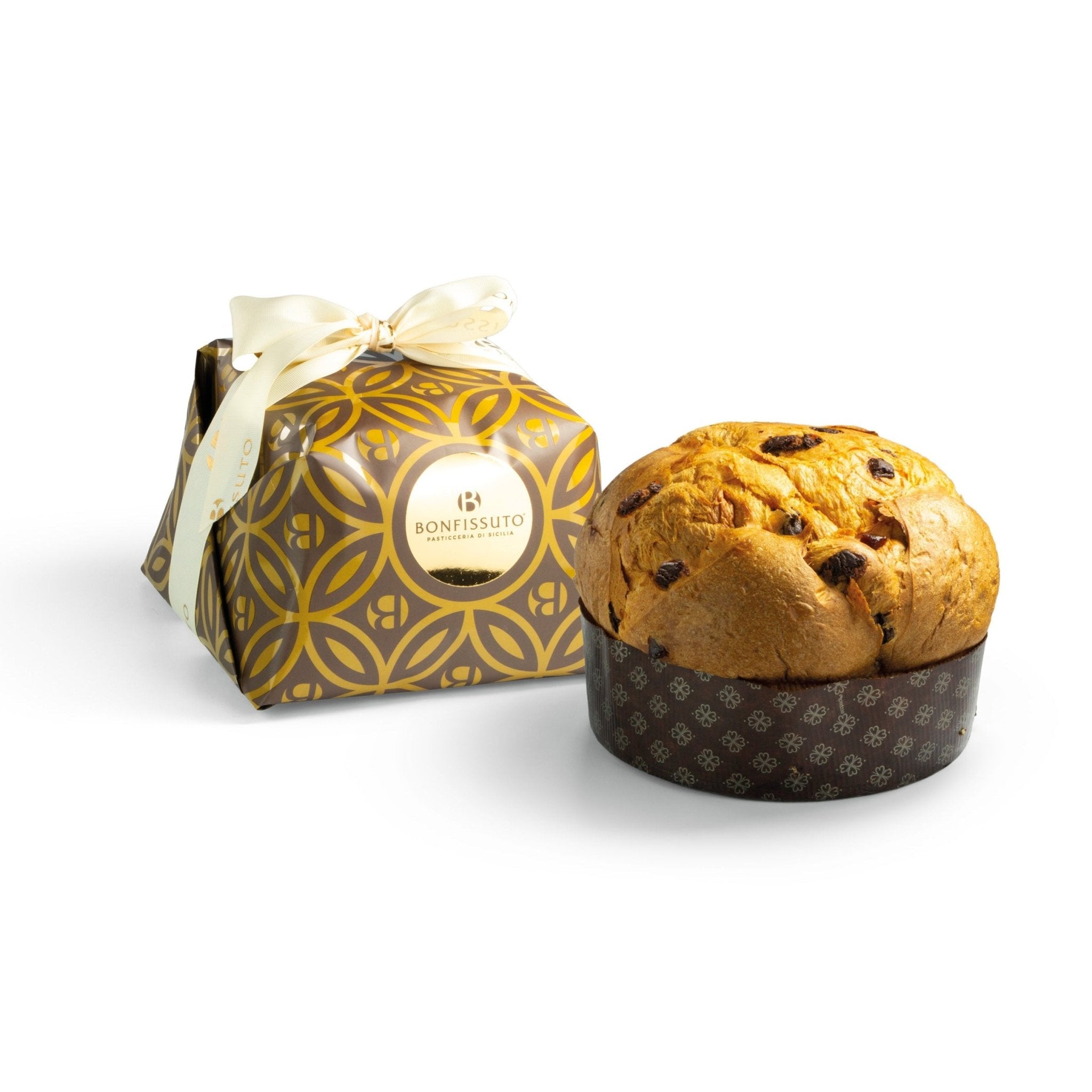 Panettone al Cioccolato Bonfissuto, 1kg – con Gocce e Farcitura al Cioccolato Fondente - Musetti shop