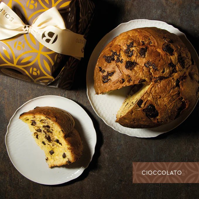 Panettone al Cioccolato Bonfissuto, 1kg – con Gocce e Farcitura al Cioccolato Fondente - Musetti shop