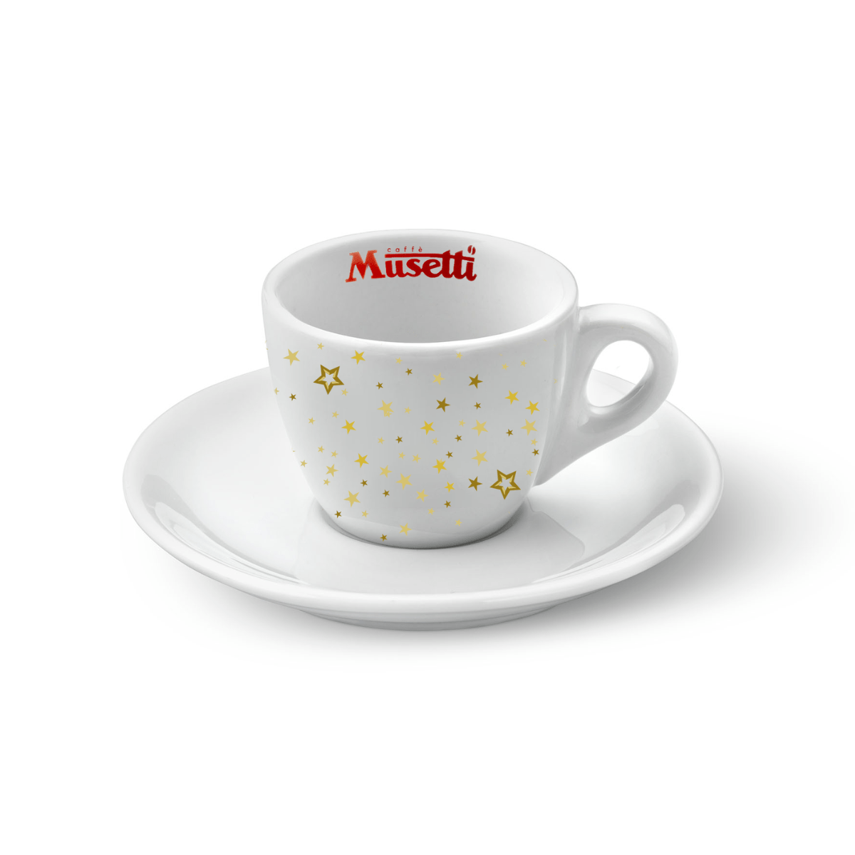 Set of 6 Musetti coffee cups with saucers - Stars