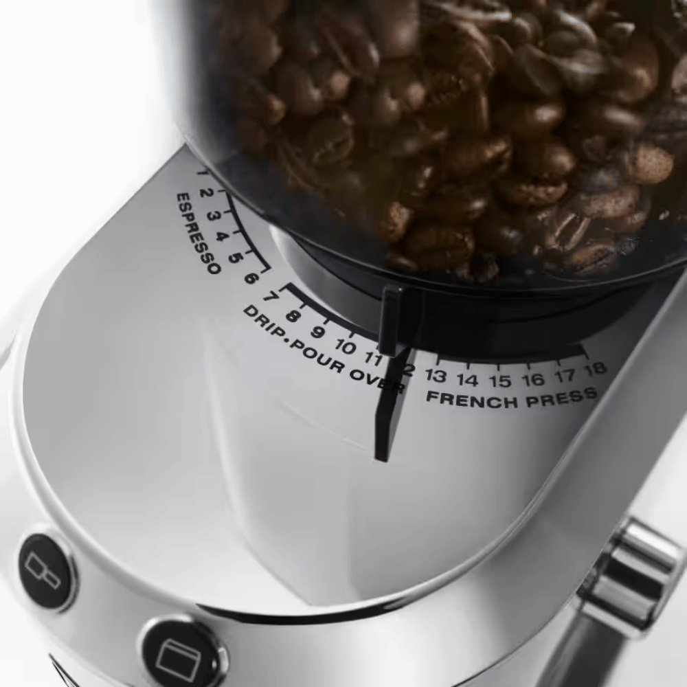 
                  
                    Dedicated De'Longhi electric coffee grinder
                  
                