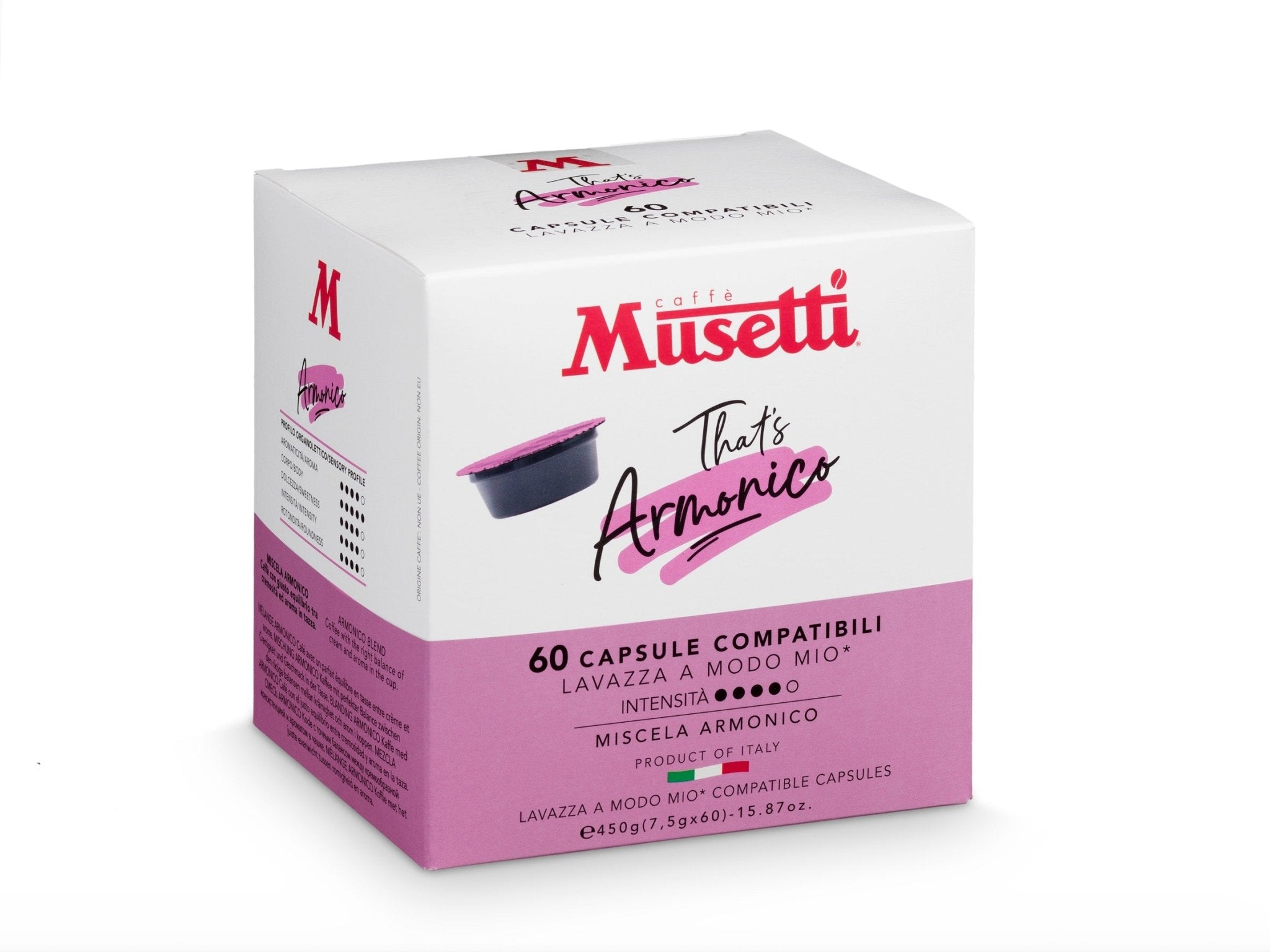 CAPSULE DI CAFFÈ COMPATIBILI LAVAZZA A MODO MIO® MUSETTI - MISCELA ARMONICO 60 PZ - Musetti shop