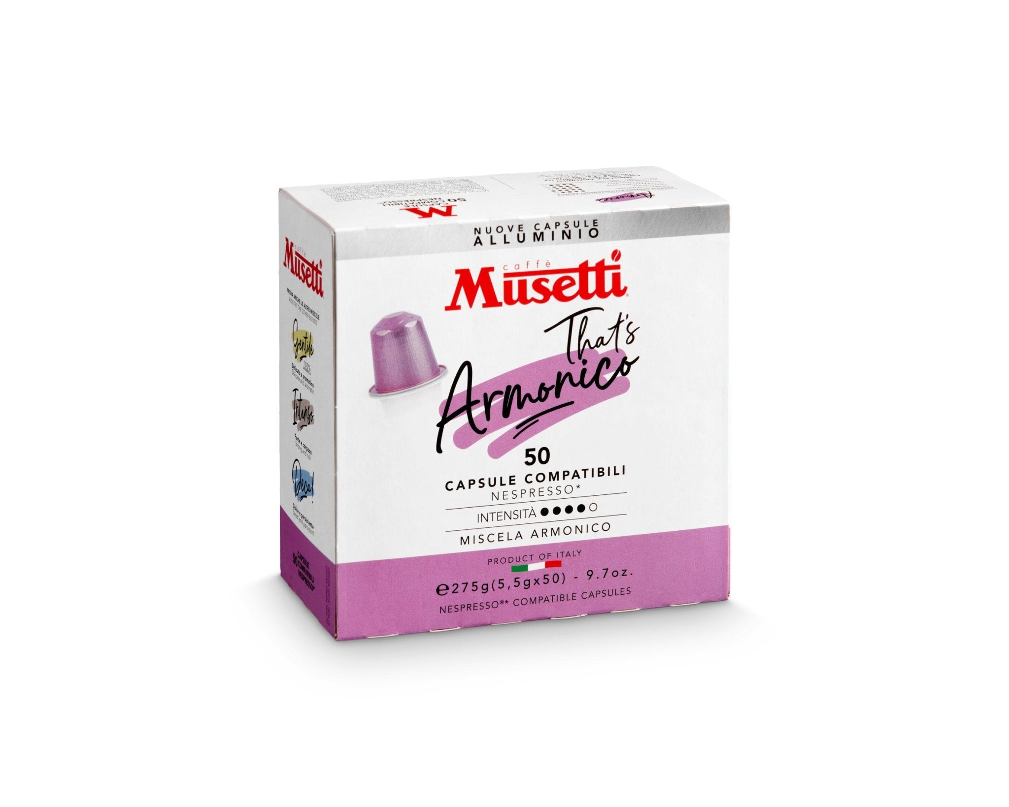 Capsule di caffè in Alluminio Musetti Compatibili Nespresso* - miscela Armonico - Musetti shop