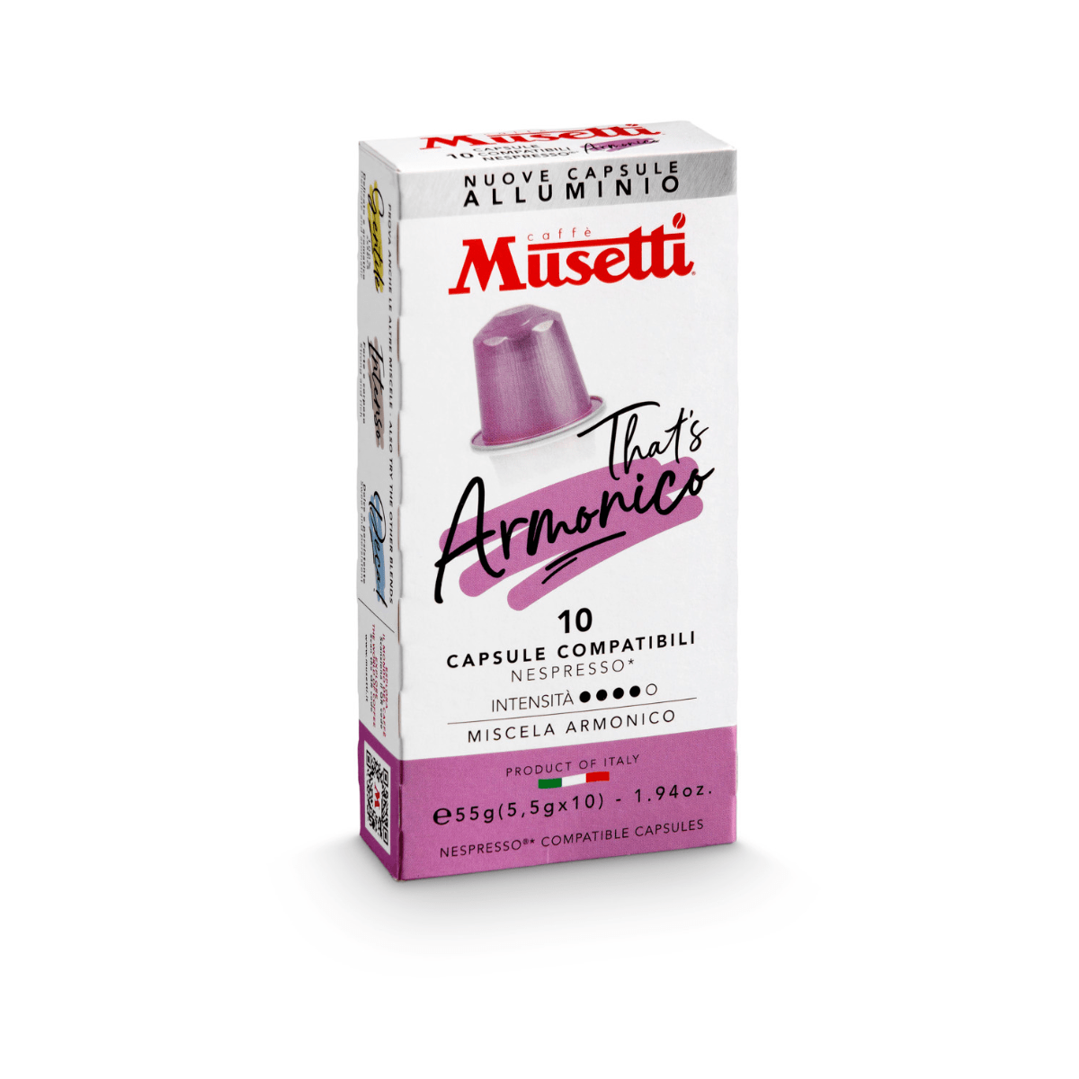 Capsule di caffè in Alluminio Musetti Compatibili Nespresso* - miscela Armonico - Musetti shop