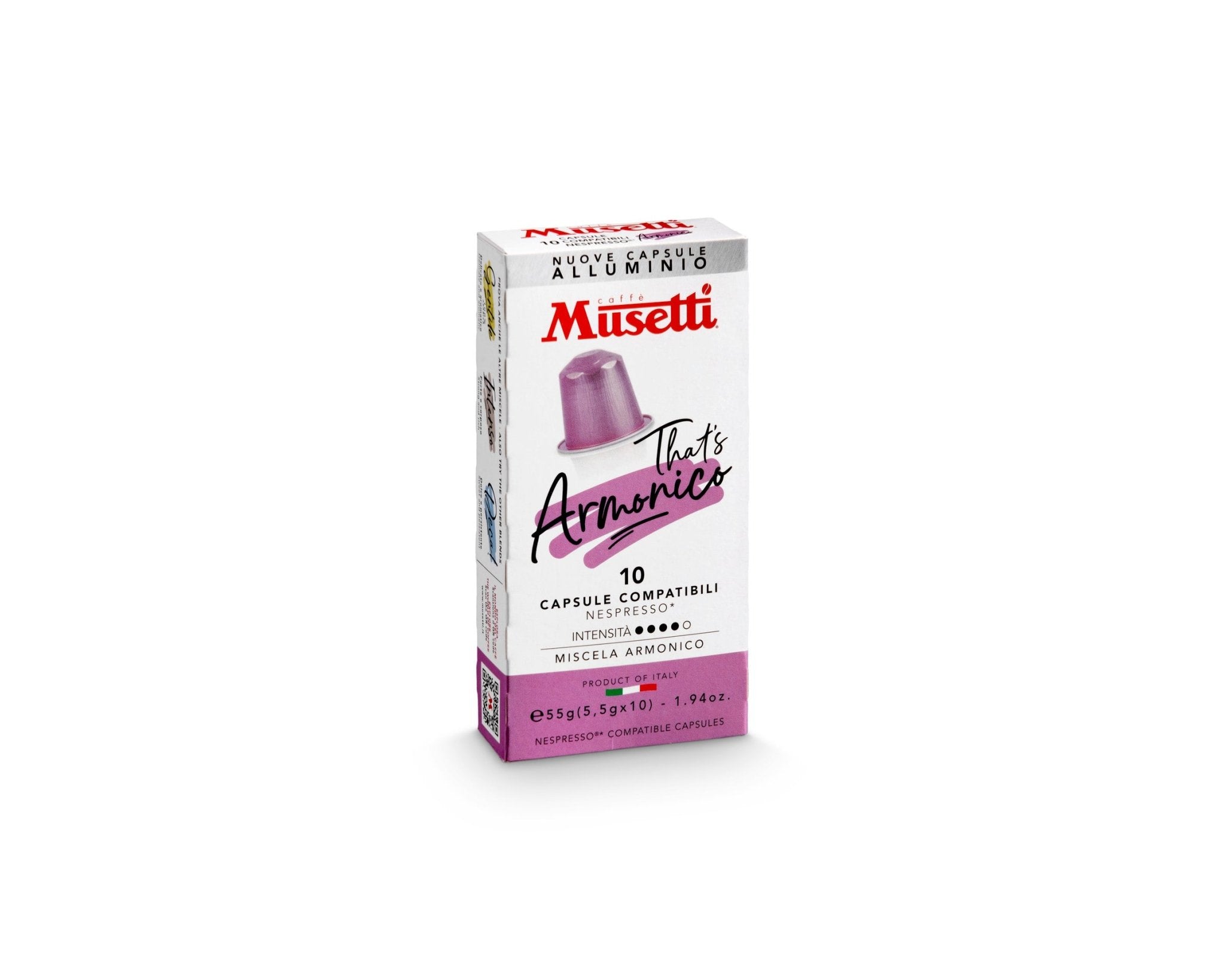 Capsule di caffè in Alluminio Musetti Compatibili Nespresso* - miscela Armonico - Musetti shop