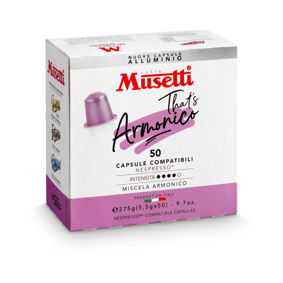 Capsule di caffè in Alluminio Musetti Compatibili Nespresso* - miscela Armonico - Musetti shop