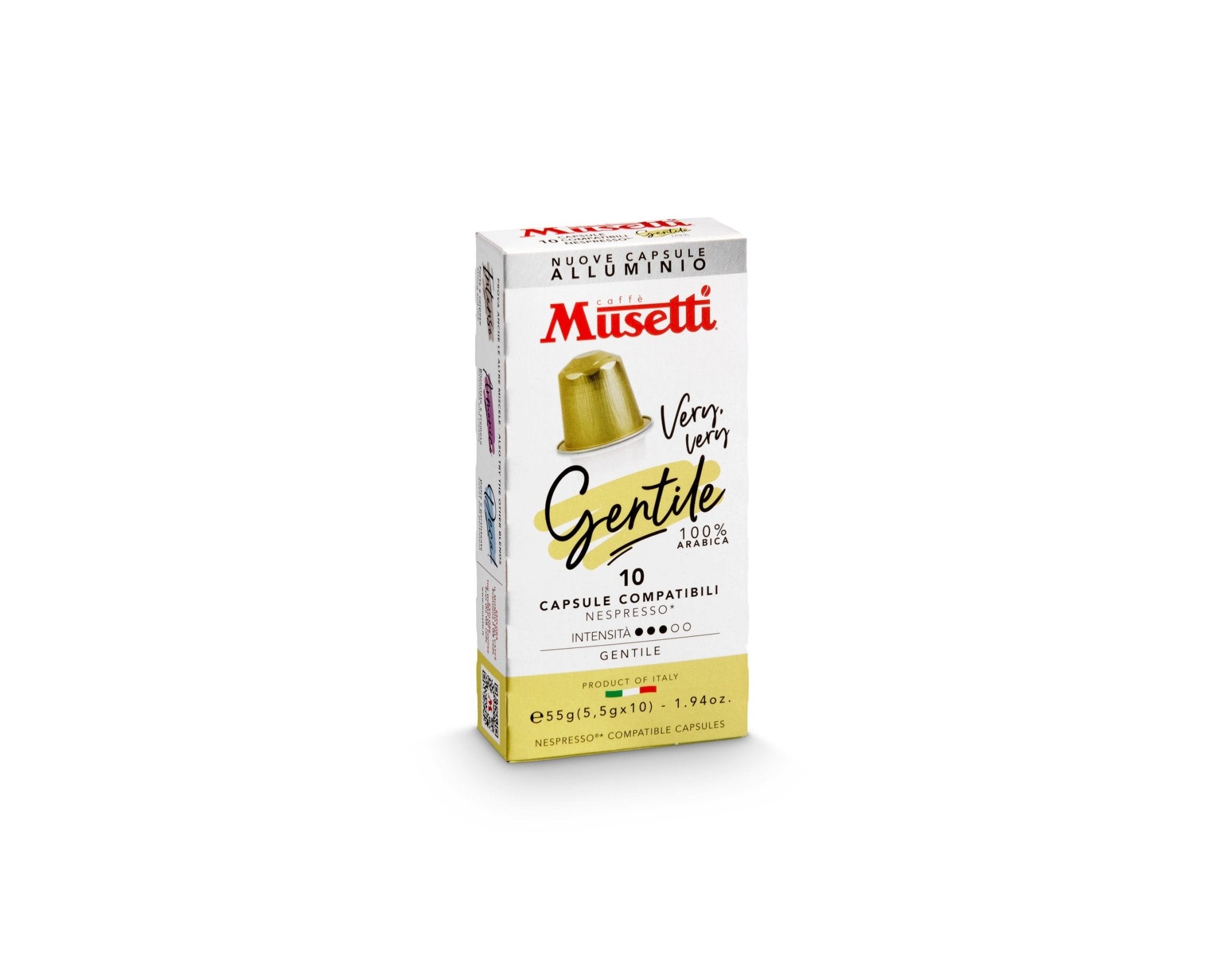 Capsule di caffè in Alluminio Musetti Compatibili Nespresso* - miscela Gentile - Musetti shop