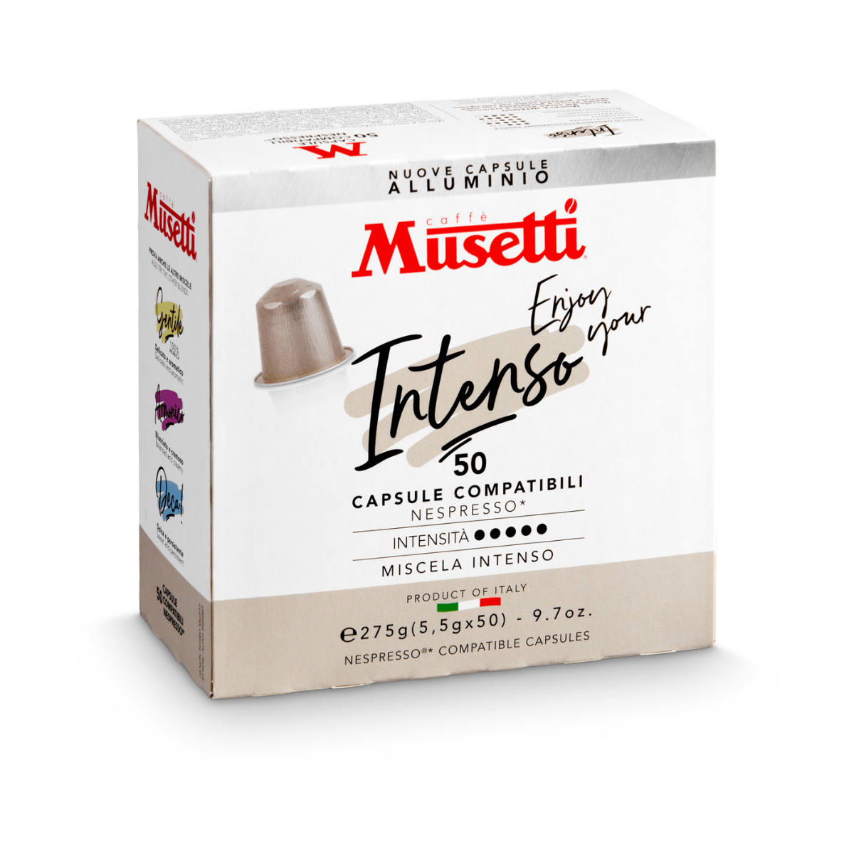 Capsule di caffè in Alluminio Musetti Compatibili Nespresso* - miscela Intenso - Musetti shop