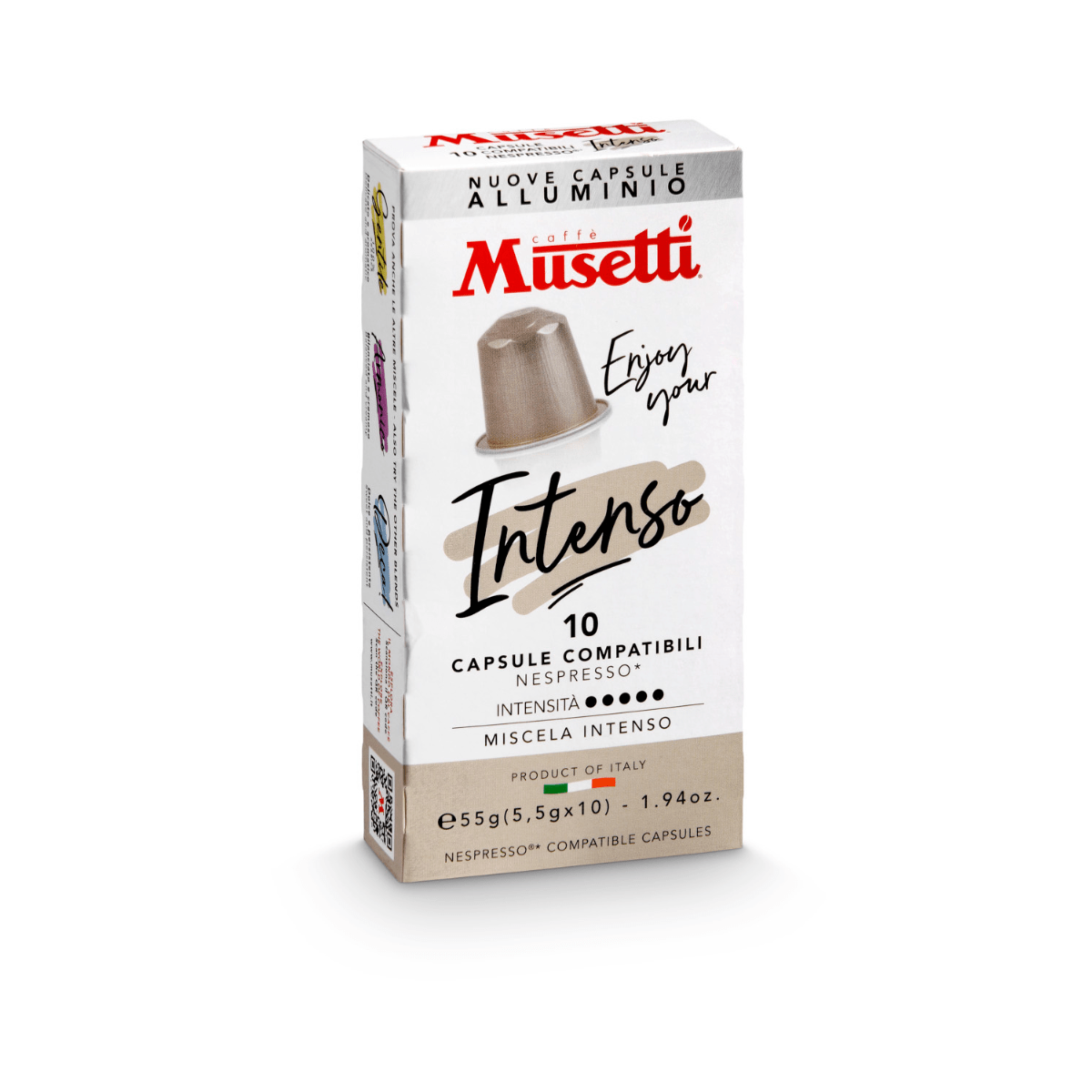 Capsule di caffè in Alluminio Musetti Compatibili Nespresso* - miscela Intenso - Musetti shop