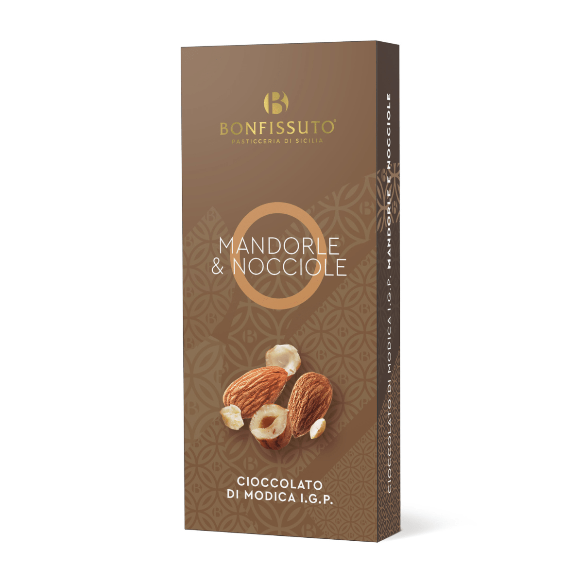 Cioccolato di Modica IGP Mandorle e Nocciole Bonfissuto, 75g – Tavoletta Fondente - Musetti shop