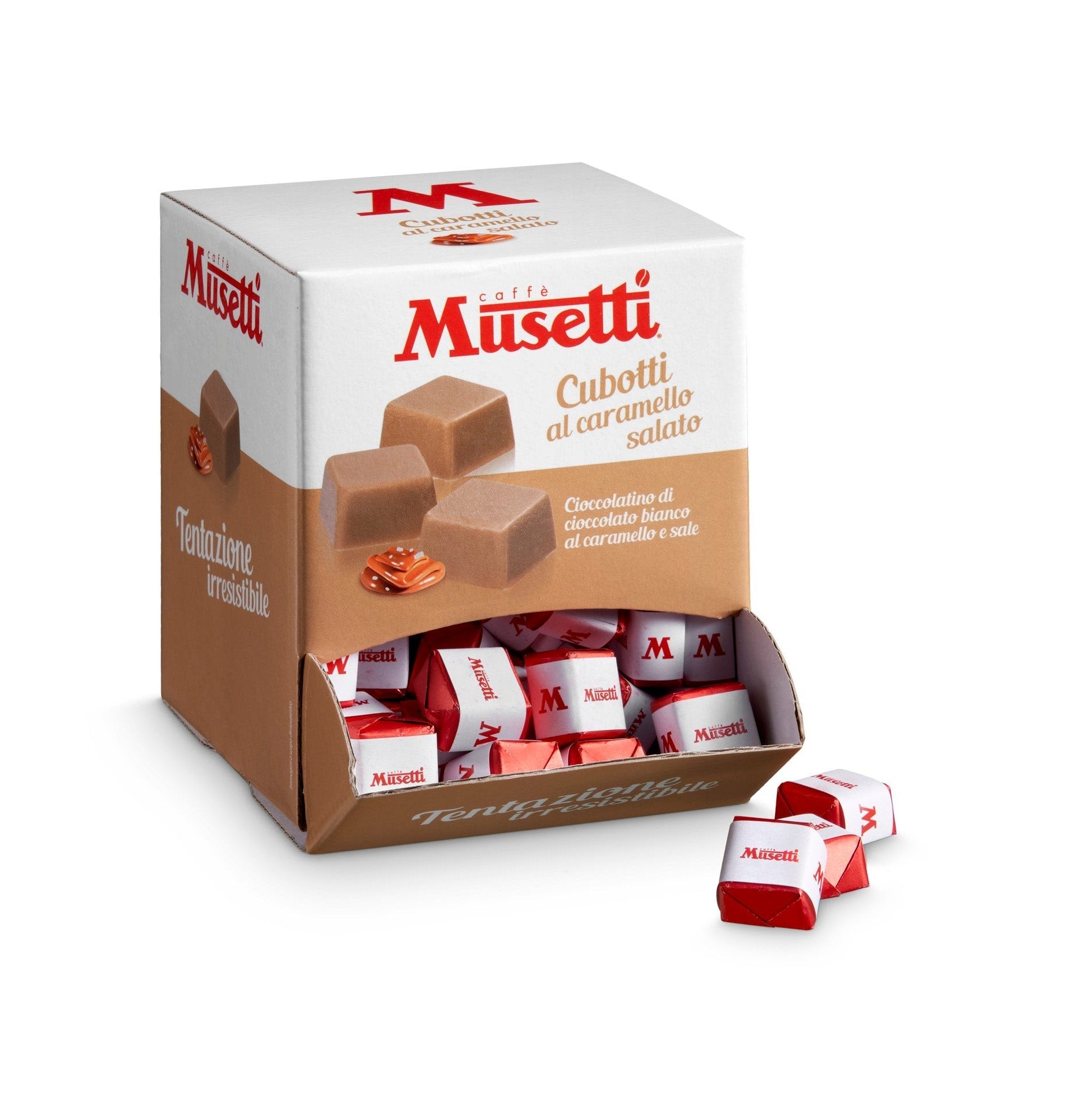 Cubotti al Caramello Salato Musetti - con Cioccolato Bianco e Cuore Cremoso - Musetti shop