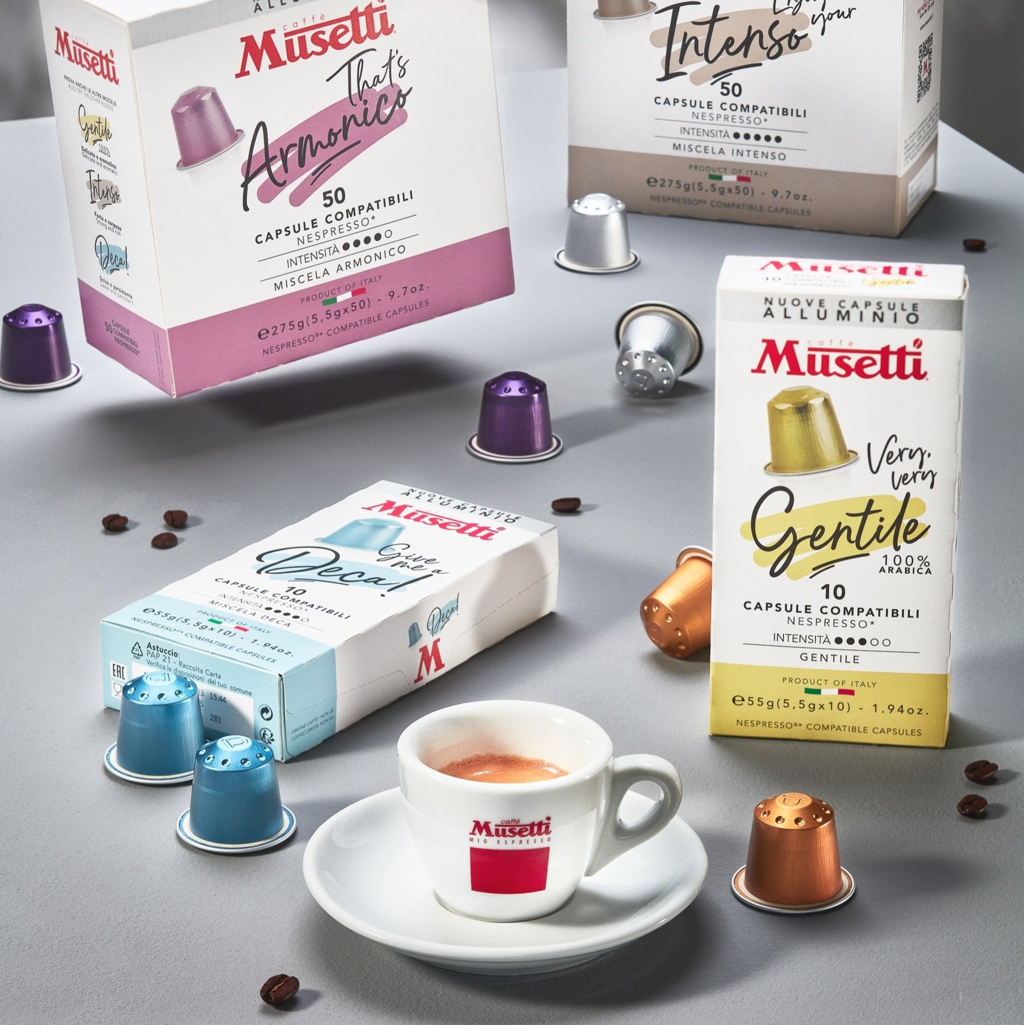 Kit Assaggio Capsule di caffè in alluminio Musetti compatibili Nespresso* - 40 Capsule - Musetti shop