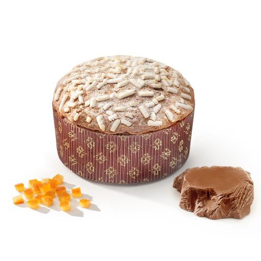 Panettone al Cioccolato e Arancia Senza Glutine e Lattosio Sal De Riso 500g - GLUTEN FREE Con Gocce di Cioccolato Fondente, Cubetti di Arancia e Glassa alle Mandorle - Musetti shop