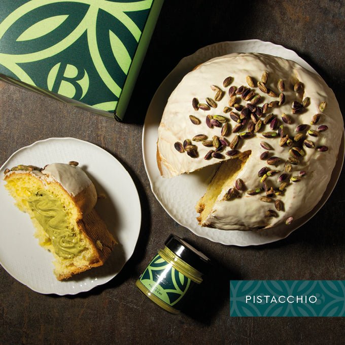 Panettone al Pistacchio Bonfissuto, 1kg - con Crema di Pistacchio e copertura al Cioccolato Bianco - Musetti shop