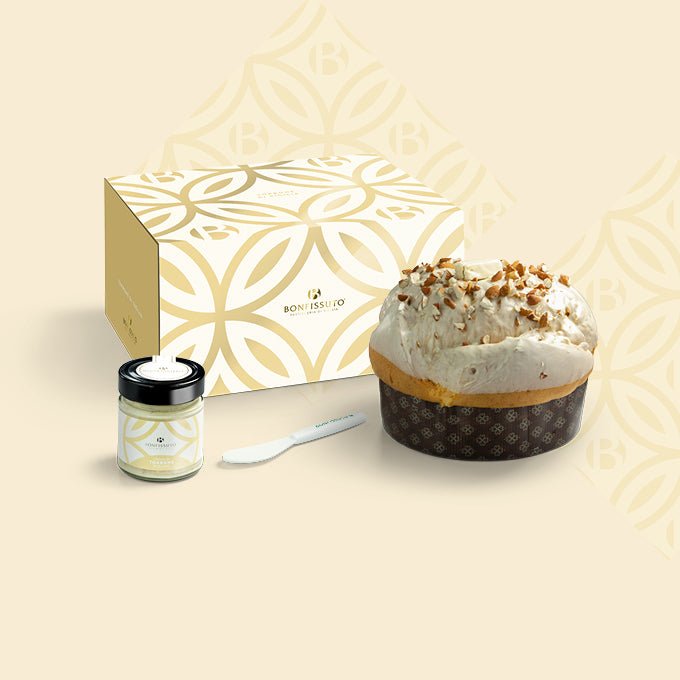 Panettone al Torrone Bonfissuto, 1kg - con Crema al Torrone e Cioccolato Bianco - Musetti shop