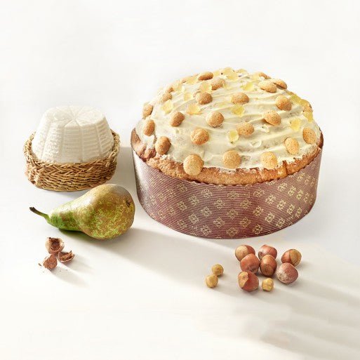 Panettone Anna Ricotta e Pere Sal De Riso, 1kg - con Crema di Ricotta, Pere Candite e Cubetti di Biscotto alle Nocciole - Musetti shop