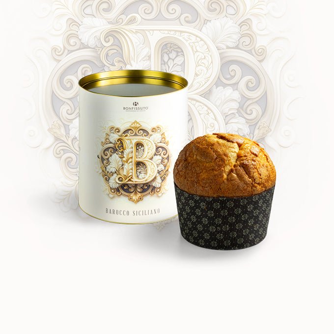 Panettone Barocco Siciliano Bonfissuto, 1kg - con Fragoline e Glassa alle Nocciole - Musetti shop