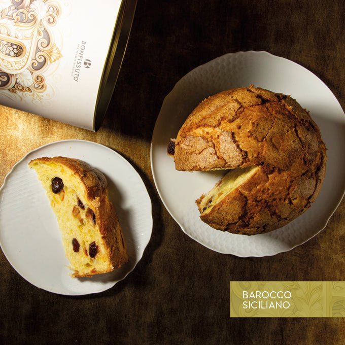 Panettone Barocco Siciliano Bonfissuto, 1kg - con Fragoline e Glassa alle Nocciole - Musetti shop