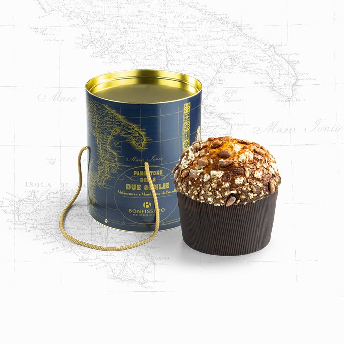 Panettone delle Due Sicilie Bonfissuto, 1kg - con Mandarino Tardivo e Melannurca IGP - Musetti shop