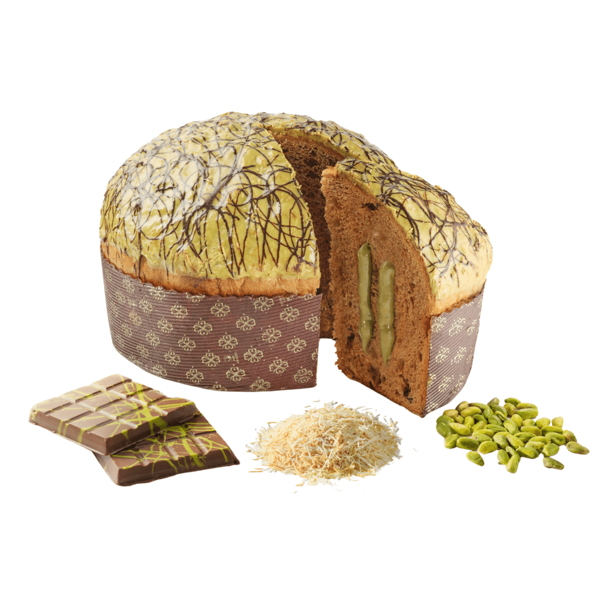 Panettone Dubai Chocolate Sal De Riso, 1kg – con Crema al Pistacchio e Pasta Kataifi - Musetti shop