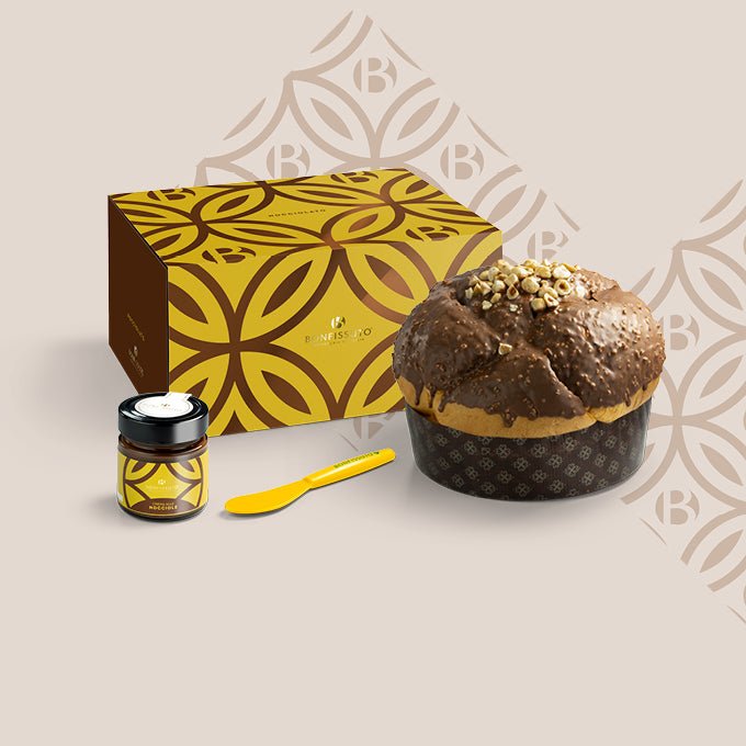 Panettone Nocciolato Bonfissuto, 1kg – con Copertura al Cioccolato e Crema di Nocciole - Musetti shop