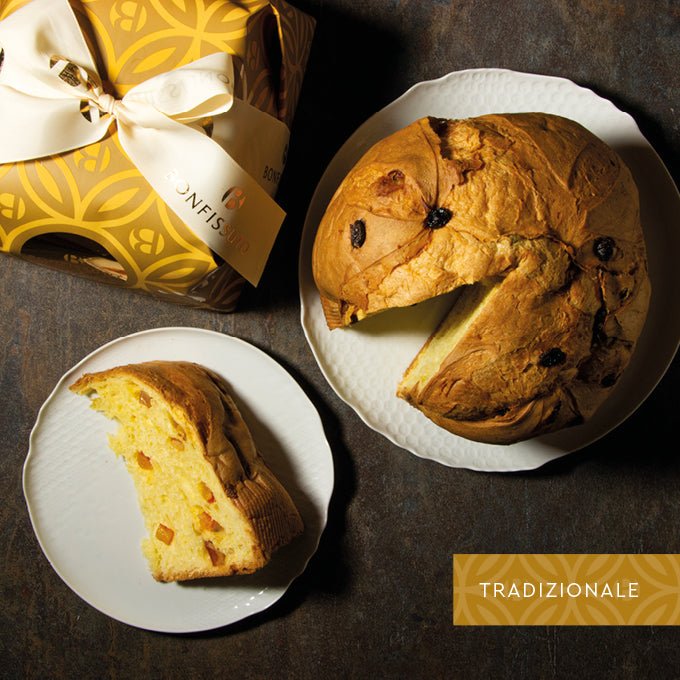 Panettone Tradizionale Bonfissuto, 1kg - con Canditi di Arance di Sicilia e Uvetta Sultanina - Musetti shop