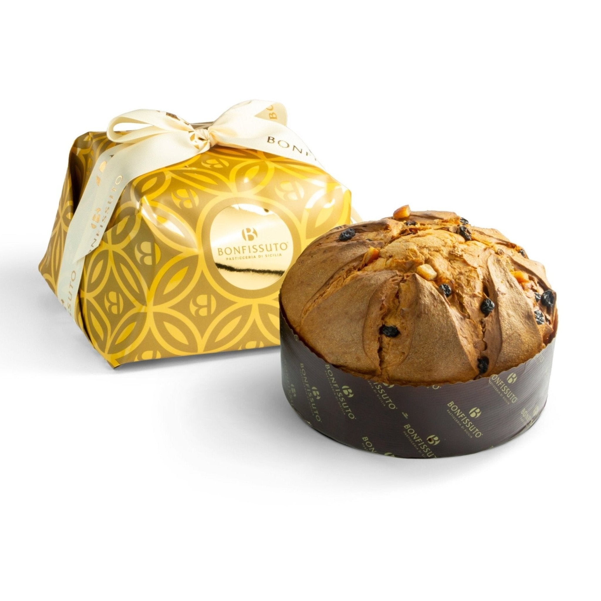 Panettone Tradizionale Bonfissuto, 1kg - con Canditi di Arance di Sicilia e Uvetta Sultanina - Musetti shop