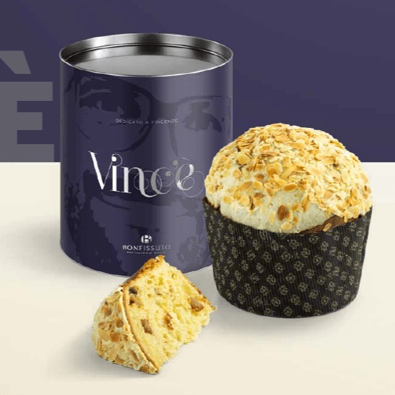 Panettone Vinc’è Bonfissuto, 1kg – con Fichi, Fragoline e Glassa al Cioccolato Bianco alla Mandorla - Musetti shop