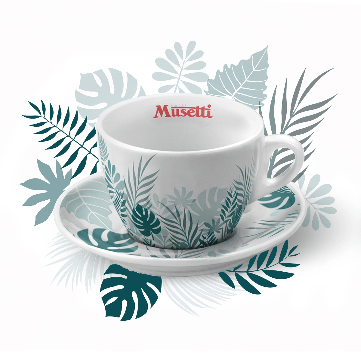 Set 6 Tazze Cappuccino Musetti con Piattini - Rainforest - Musetti shop
