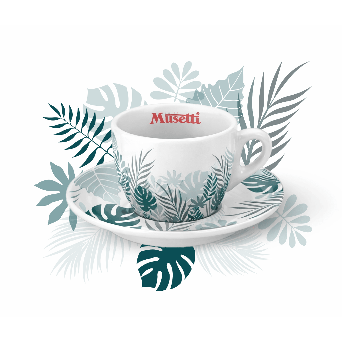 Set 6 Tazzine da Caffè Musetti con Piattini - Rainforest - Musetti shop