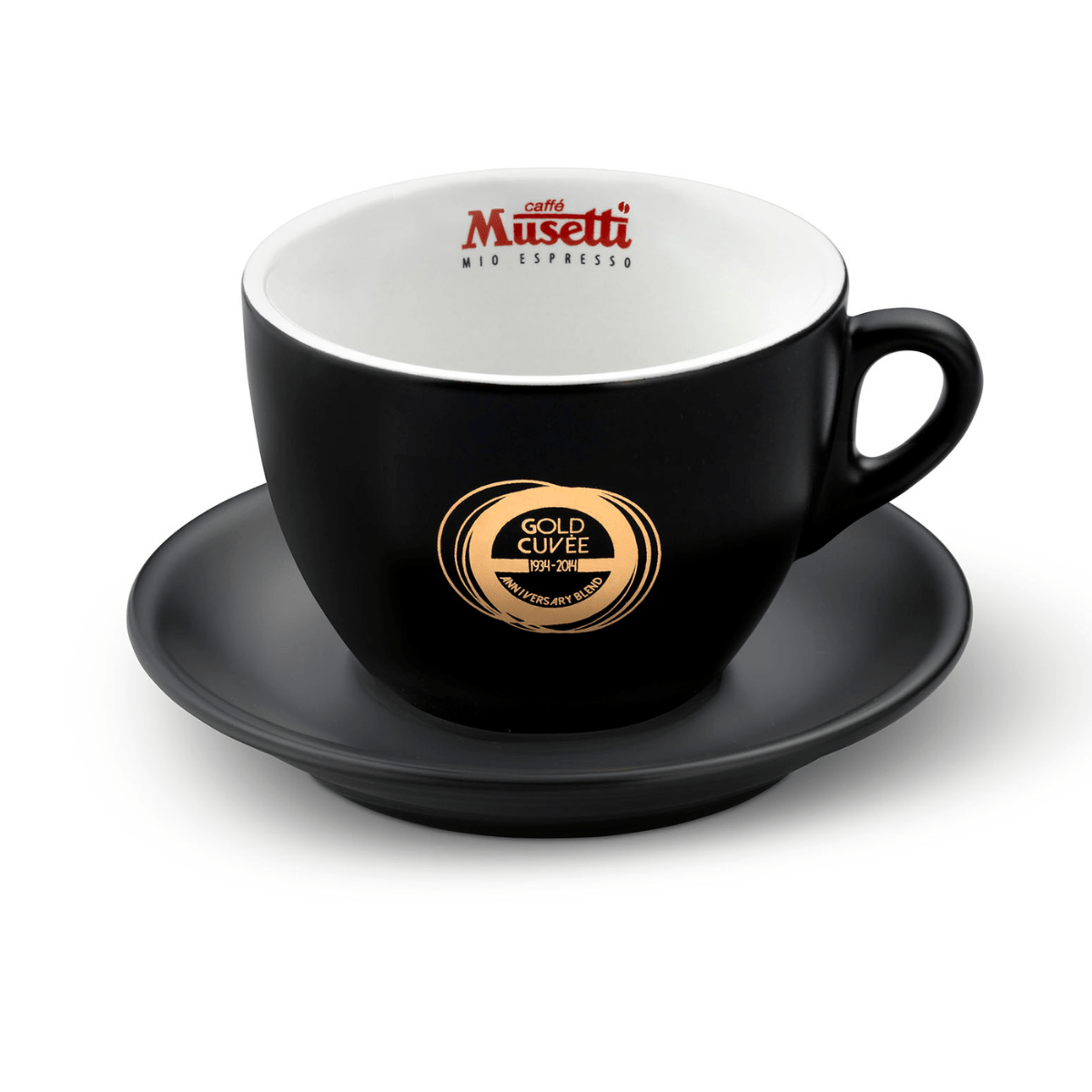 Set di 6 tazze da cappuccino Musetti con piattini - Gold Cuvée - Musetti shop