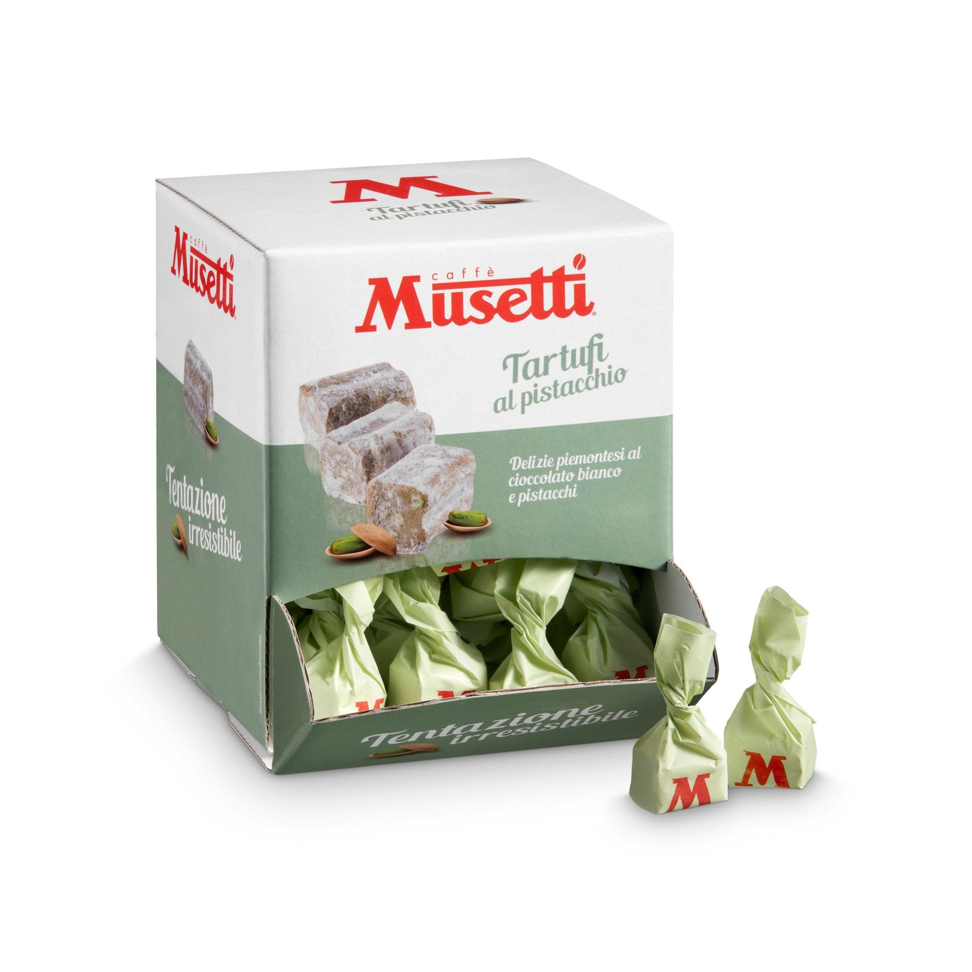 Tartufi Piemontesi al Pistacchio Musetti - con Cioccolato Bianco e Pistacchi - Musetti shop