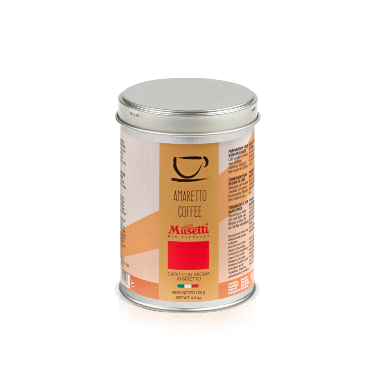 CAN OF GROUND COFFEE AMARETTO FLAVOR 125 GR