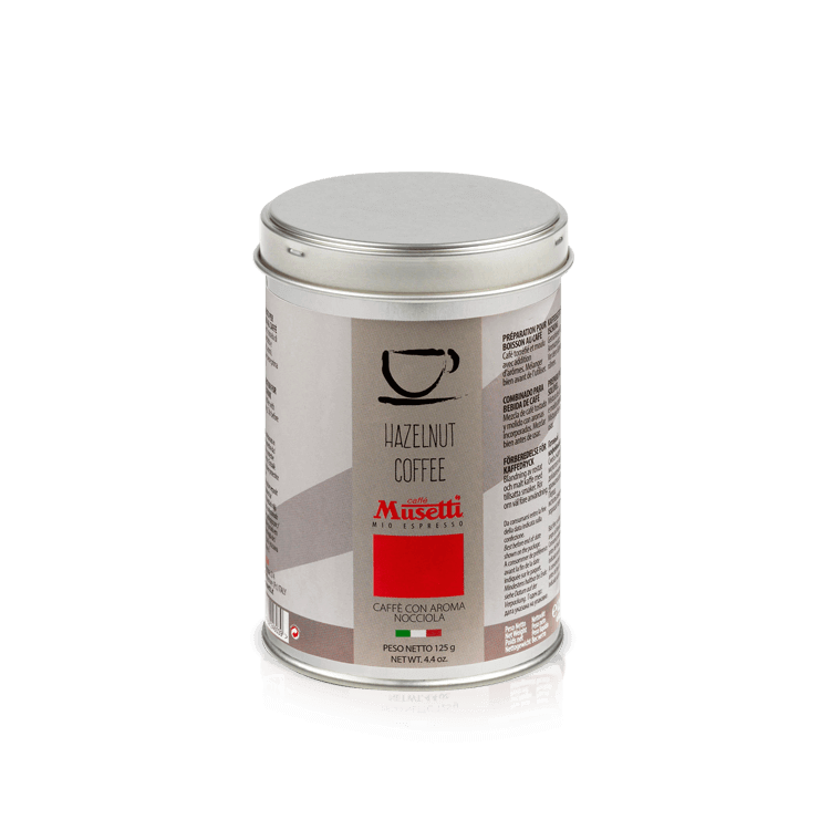 Can of ground coffee with hazelnut aroma 125 g
